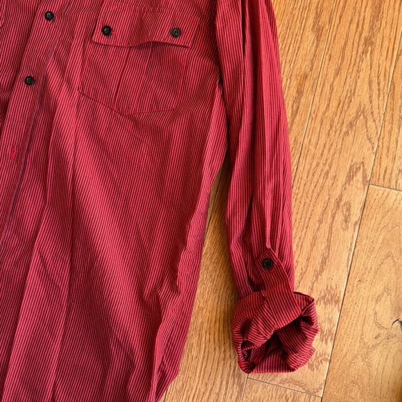 A Fine Mess Men's Red and Black Striped Shirt - Picture 3 of 5